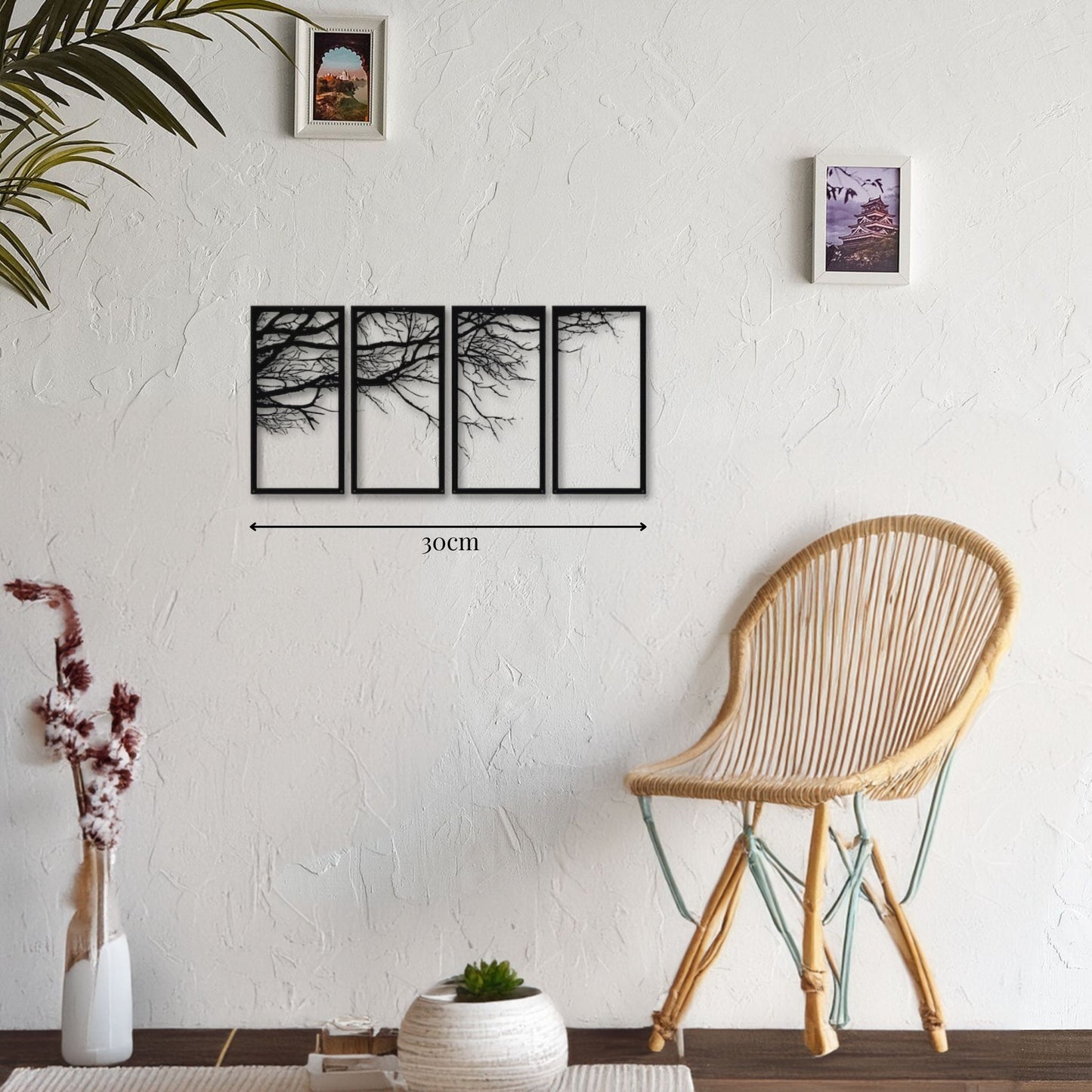 Petite décoration murale arbre - lot de 4