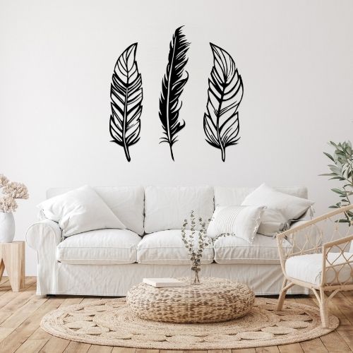 Décoration Murale Plume Métallique